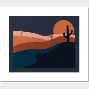 Sunset in desert 3 Posters and Art